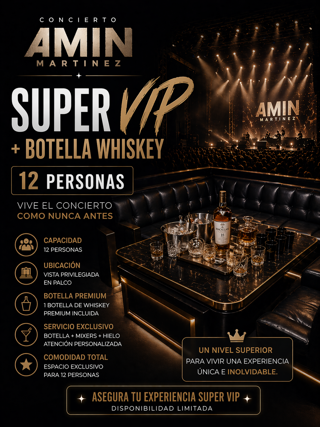 [SUPER VIP MESA] Amín Martínez Gran Concierto en Ibiza (12 Pax)